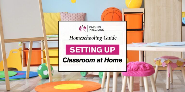 Setting up classroom at home while starting homeschooling blog post